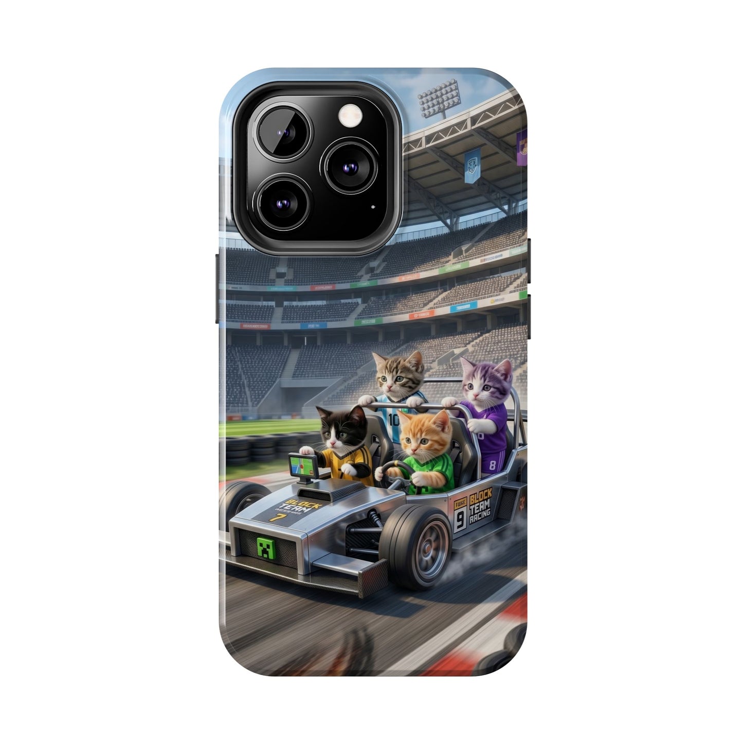Racing Cats Tough Phone Case — Cute Kittens Driving Racecar Phone Cover
