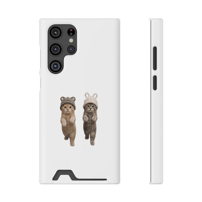 Kawaii Cats with Bear & Bunny  Cute Cat Duo Phone Card Case