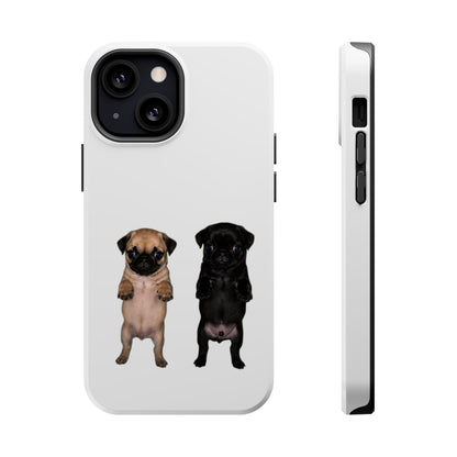 Cute Standing Pug Duo Magnetic Impact-Resistant Phone Case
