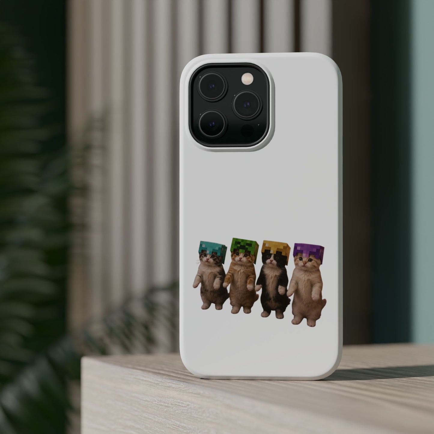 Dancing Kittens Minecraft Helmet Magnetic Impact-Resistant Phone Case