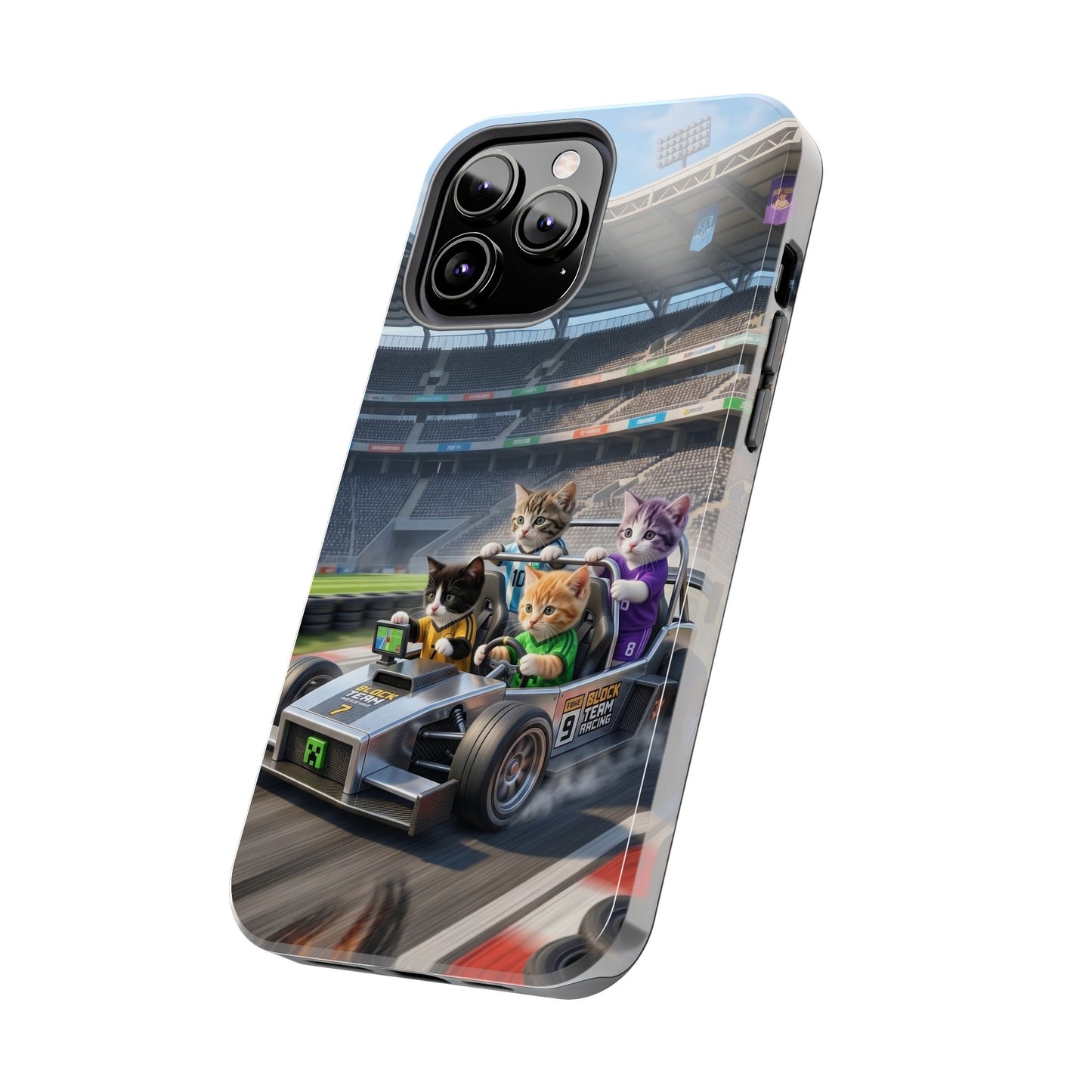Racing Cats Tough Phone Case — Cute Kittens Driving Racecar Phone Cover
