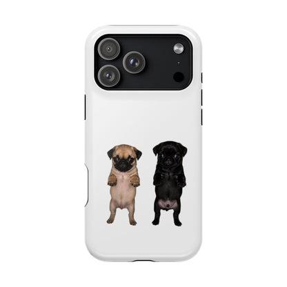 Cute Standing Pug Duo Magnetic Impact-Resistant Phone Case