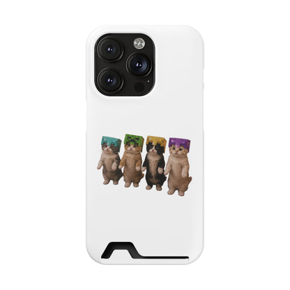 Minecraft Kittens Cat Phone Case with Card Holder