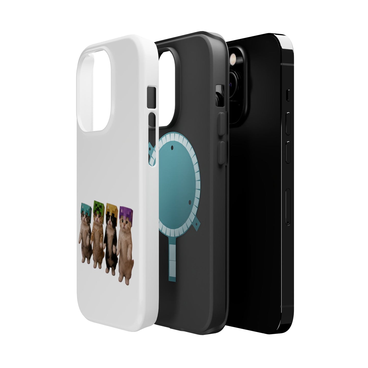 Dancing Kittens Minecraft Helmet Magnetic Impact-Resistant Phone Case