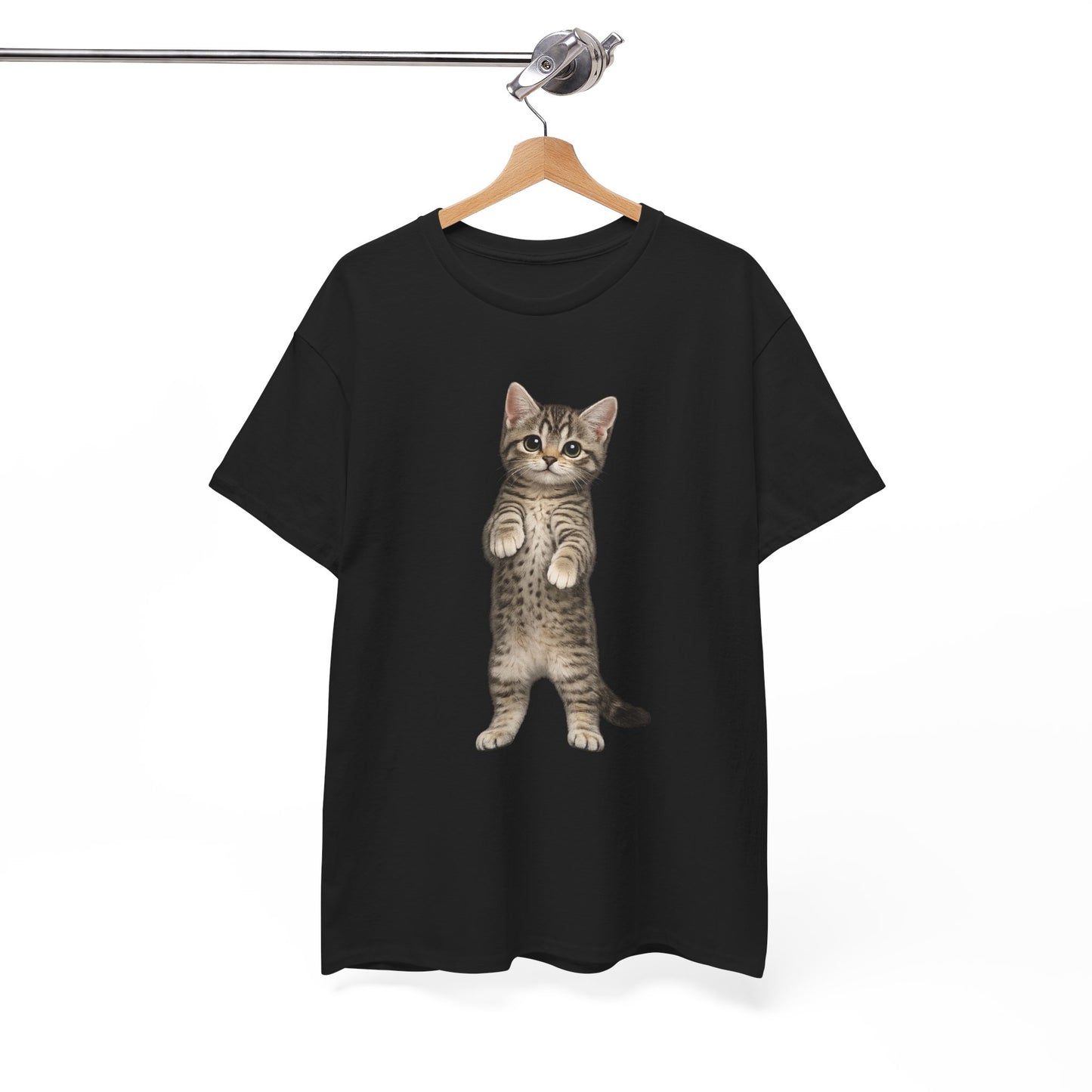 Standing Tabby Kitten T-Shirt — Cute Cat Graphic Tee for Cat Lovers