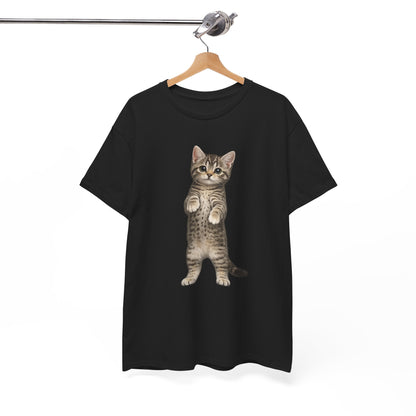 Standing Tabby Kitten T-Shirt — Cute Cat Graphic Tee for Cat Lovers