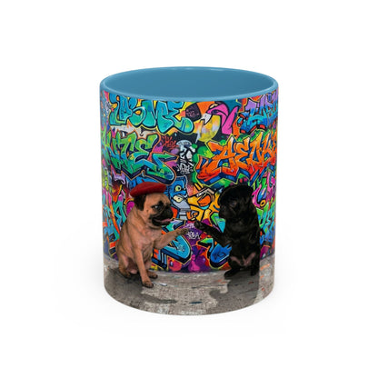 Graffiti Pug Coffee Mug — Colorful Street Art Accent Mug (11/15oz)