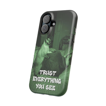 Phone Case 'Trust Everything You See' Green Dog Photo Magnetic Impact-Resistant Case