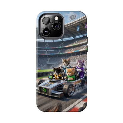 Racing Cats Tough Phone Case — Cute Kittens Driving Racecar Phone Cover