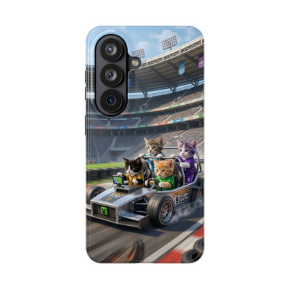 Racing Cats Tough Phone Case — Cute Kittens Driving Racecar Phone Cover