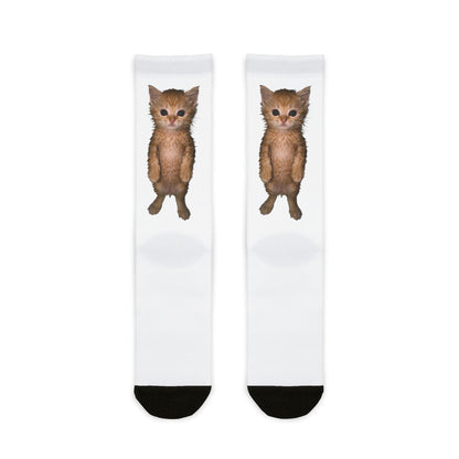 Cute Standing Kitten Crew Socks