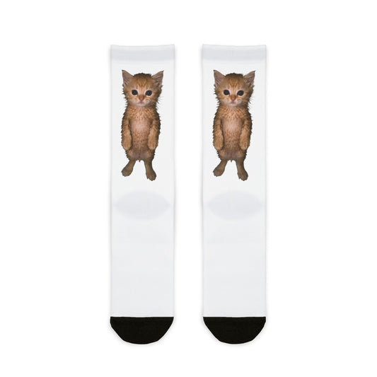 Cute Standing Kitten Crew Socks