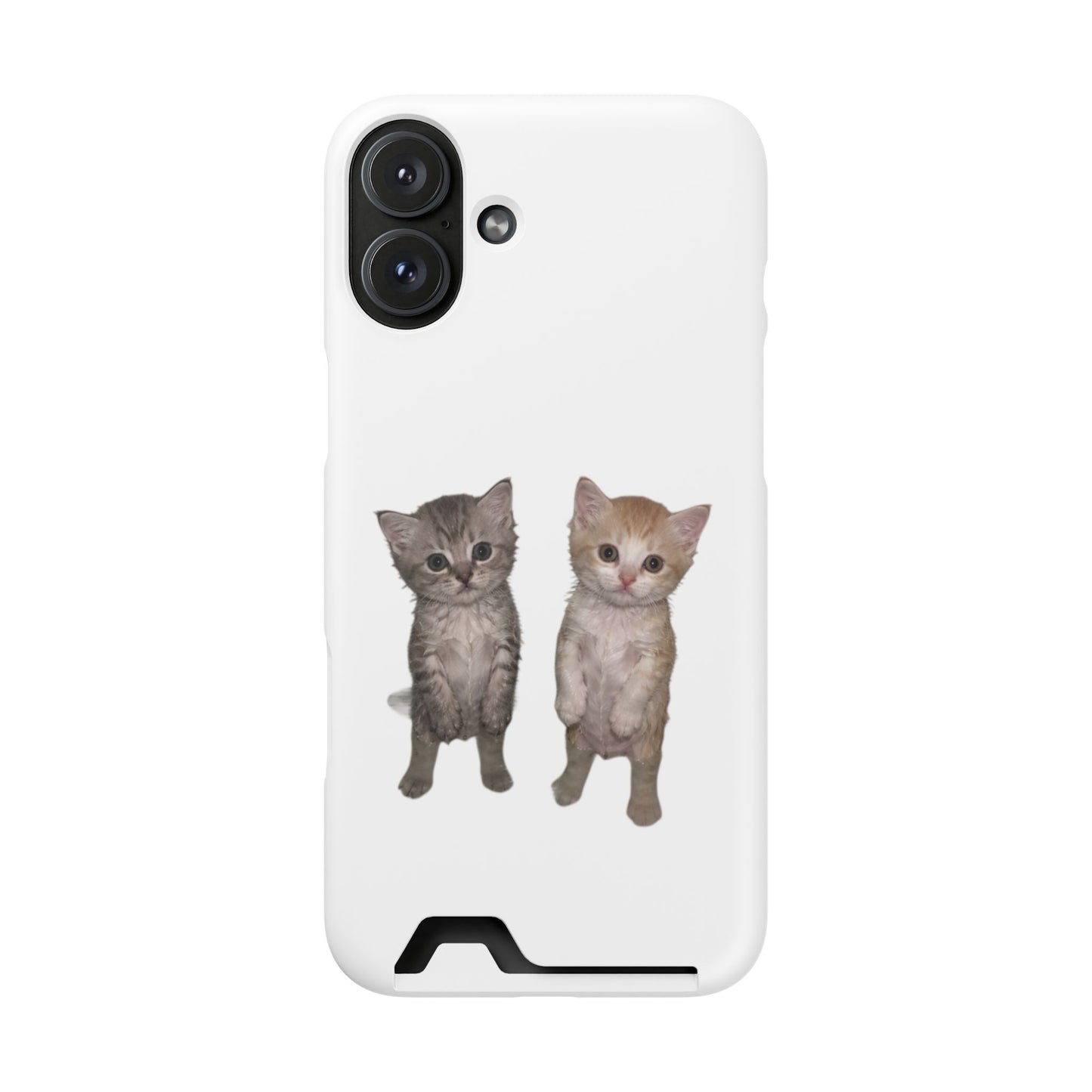 Duo Cute Kitten Phone Case with Card Holder