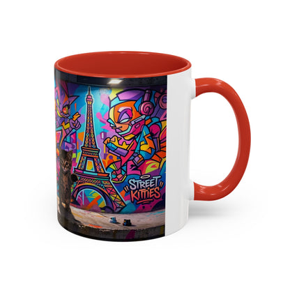 Street Kitties Graffiti Coffee Mug — Colorful Cat Art Accent Mug (11/15oz)