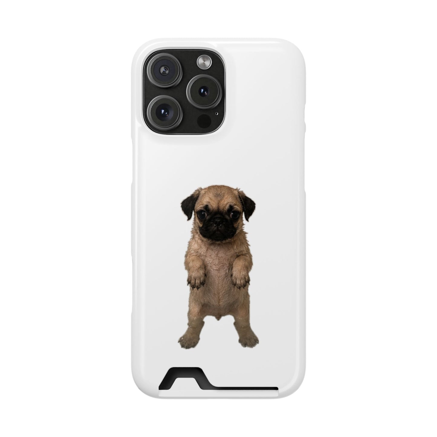 Cute Standing  Pug Card Holder Phone Case