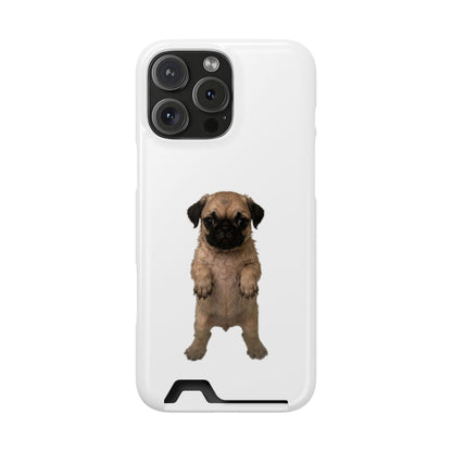 Cute Standing  Pug Card Holder Phone Case
