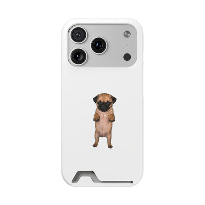 Cute Standing Pug Phone Card Case