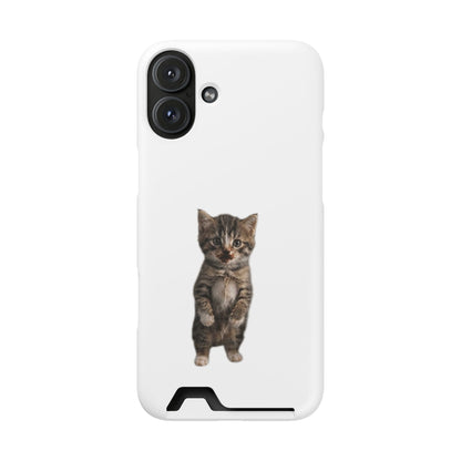 Cute Standing Kitten Phone Case with Card Holder