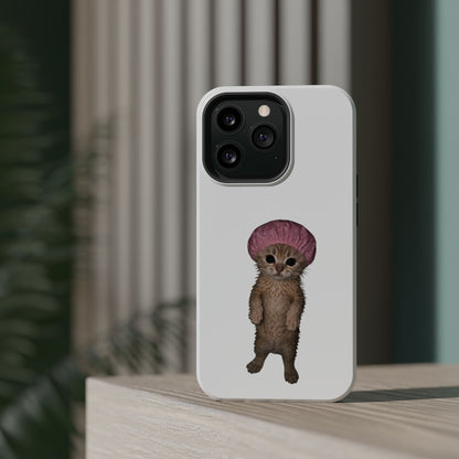 Cute Kitten in Shower Cap  Magnetic Impact-Resistant
