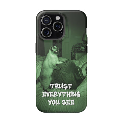 Phone Case 'Trust Everything You See' Green Dog Photo Magnetic Impact-Resistant Case