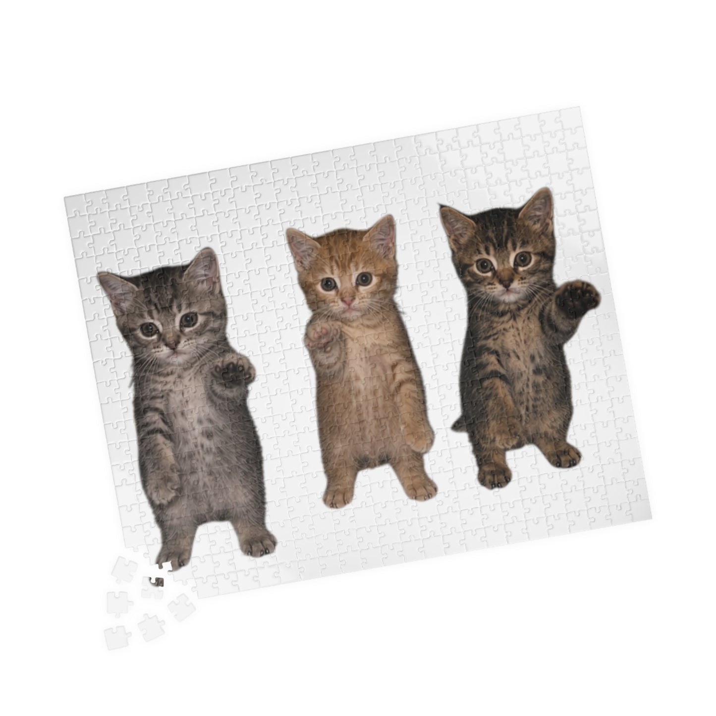 Cute Standing Trio Kittens Dancing Jigsaw Puzzle