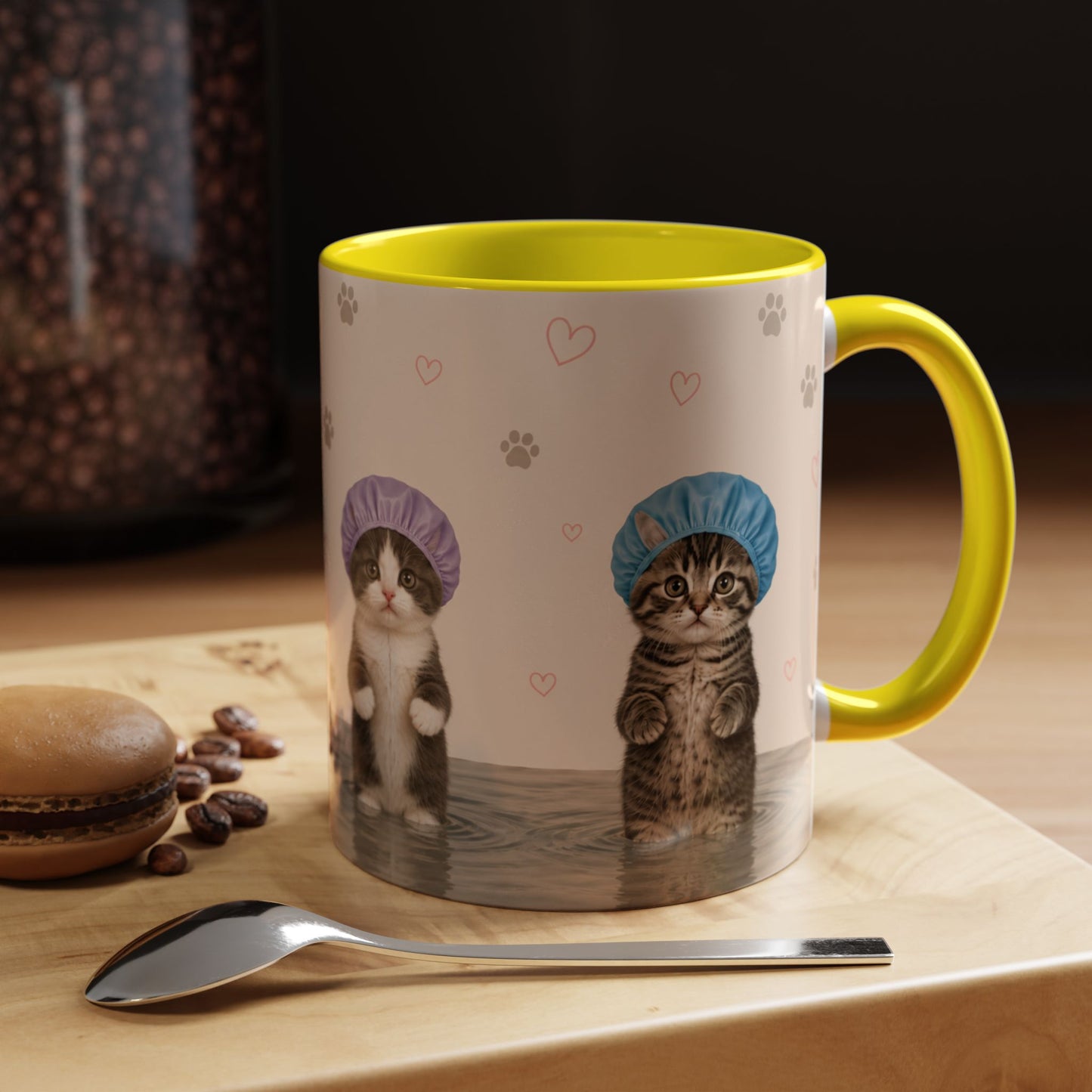 Cute Kittens in Shower Caps Accent Coffee Mug – 11/15oz