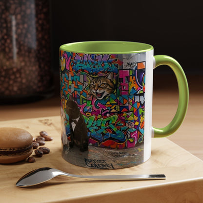 Graffiti Pets Coffee Mug — Colorful Street Art Dog & Cat Accent Mug (11/15oz)