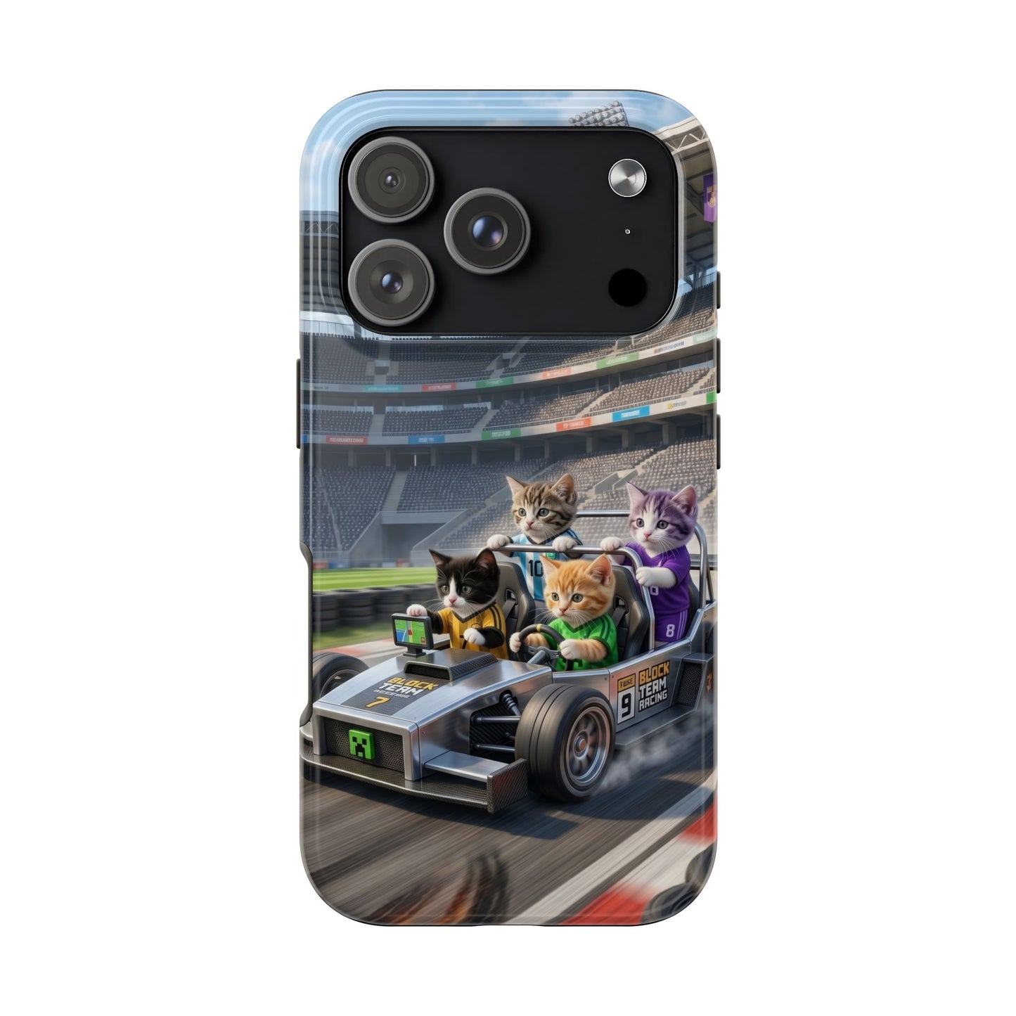Racing Cats Tough Phone Case — Cute Kittens Driving Racecar Phone Cover
