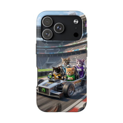 Racing Cats Tough Phone Case — Cute Kittens Driving Racecar Phone Cover