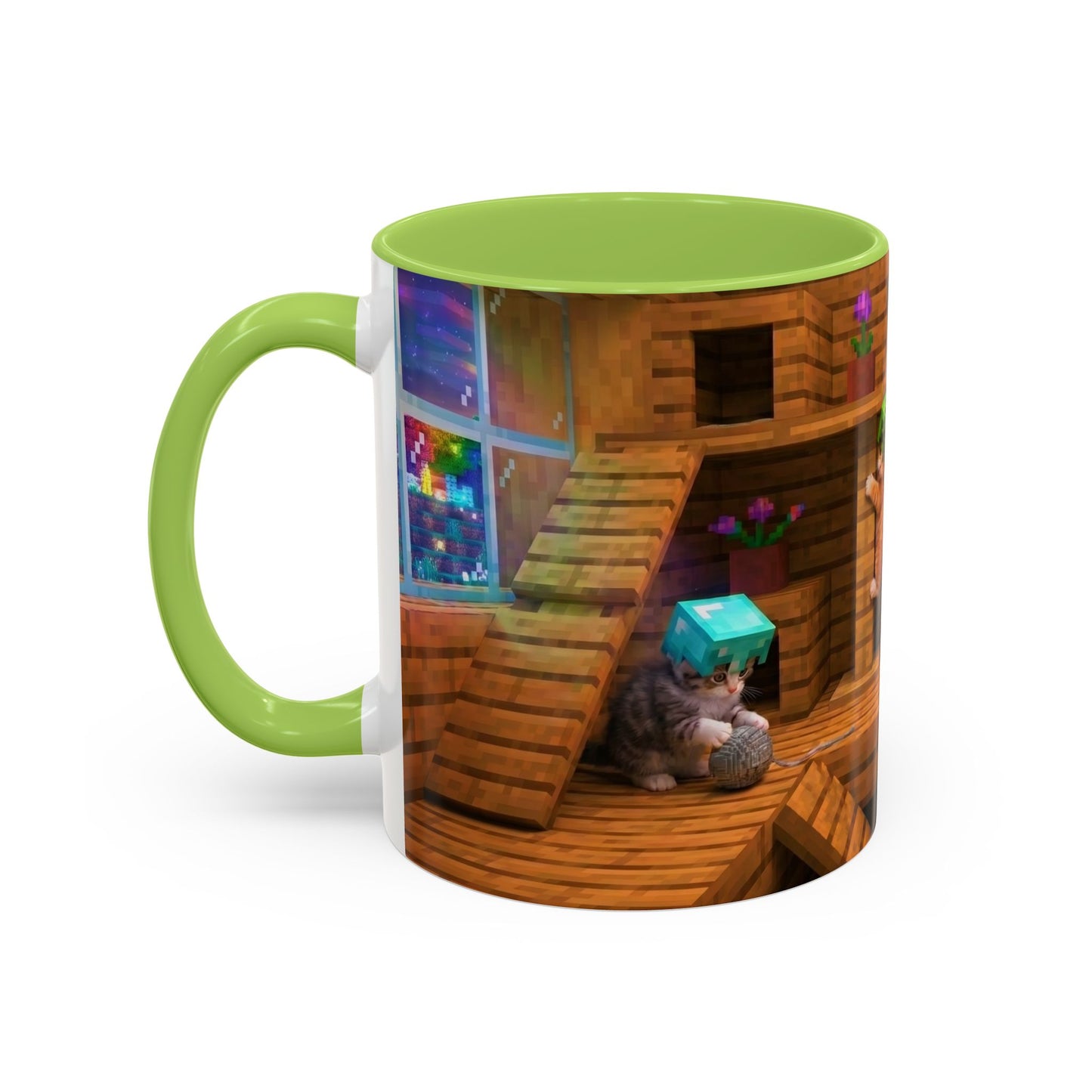 Cozy Cat Tree Accent Coffee Mug — Cute Kitten Window Scene (11/15 oz)