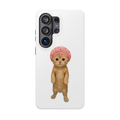 Cute Kitten in Shower Cap Magnetic Impact-Resistant Phone Case