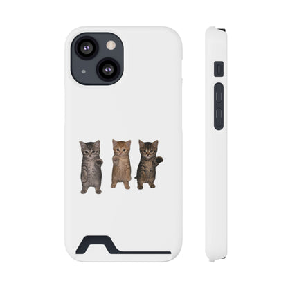 Cute Trio Kittens Phone Case with Card Holder