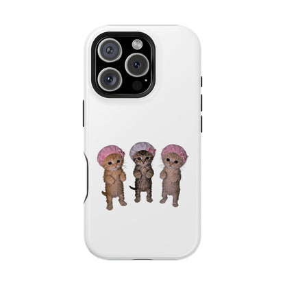Cute Standing Kittens with Shower Caps  Phone Case