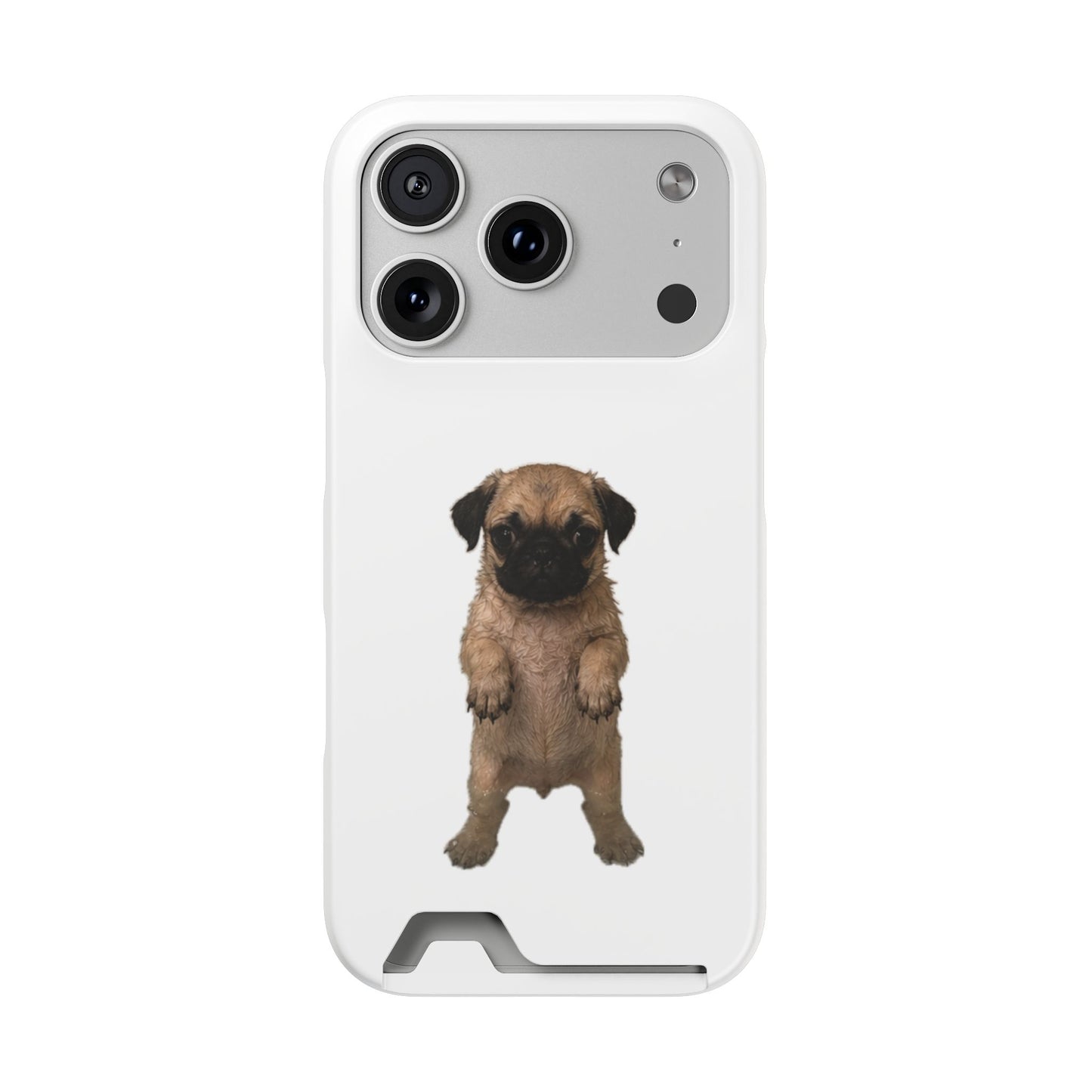 Cute Standing  Pug Card Holder Phone Case
