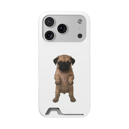 Cute Standing  Pug Card Holder Phone Case