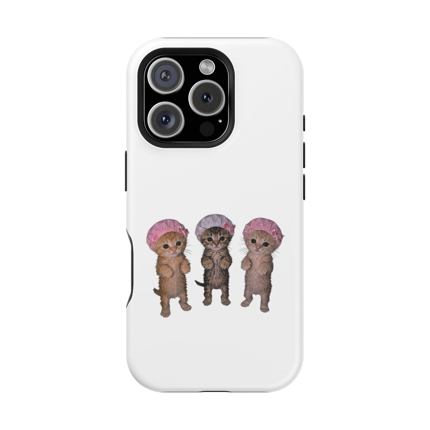 Cute Standing Kittens with Shower Caps  Phone Case