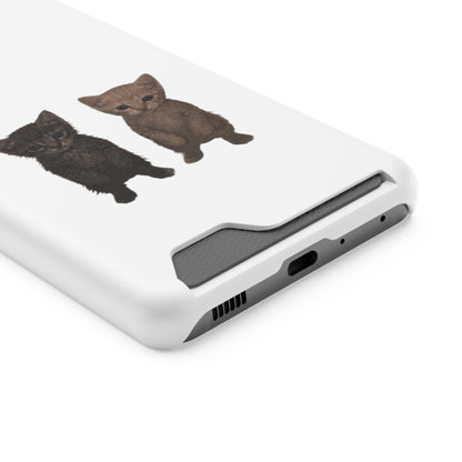 Cute Kitten Duo Phone Case with Card Holder
