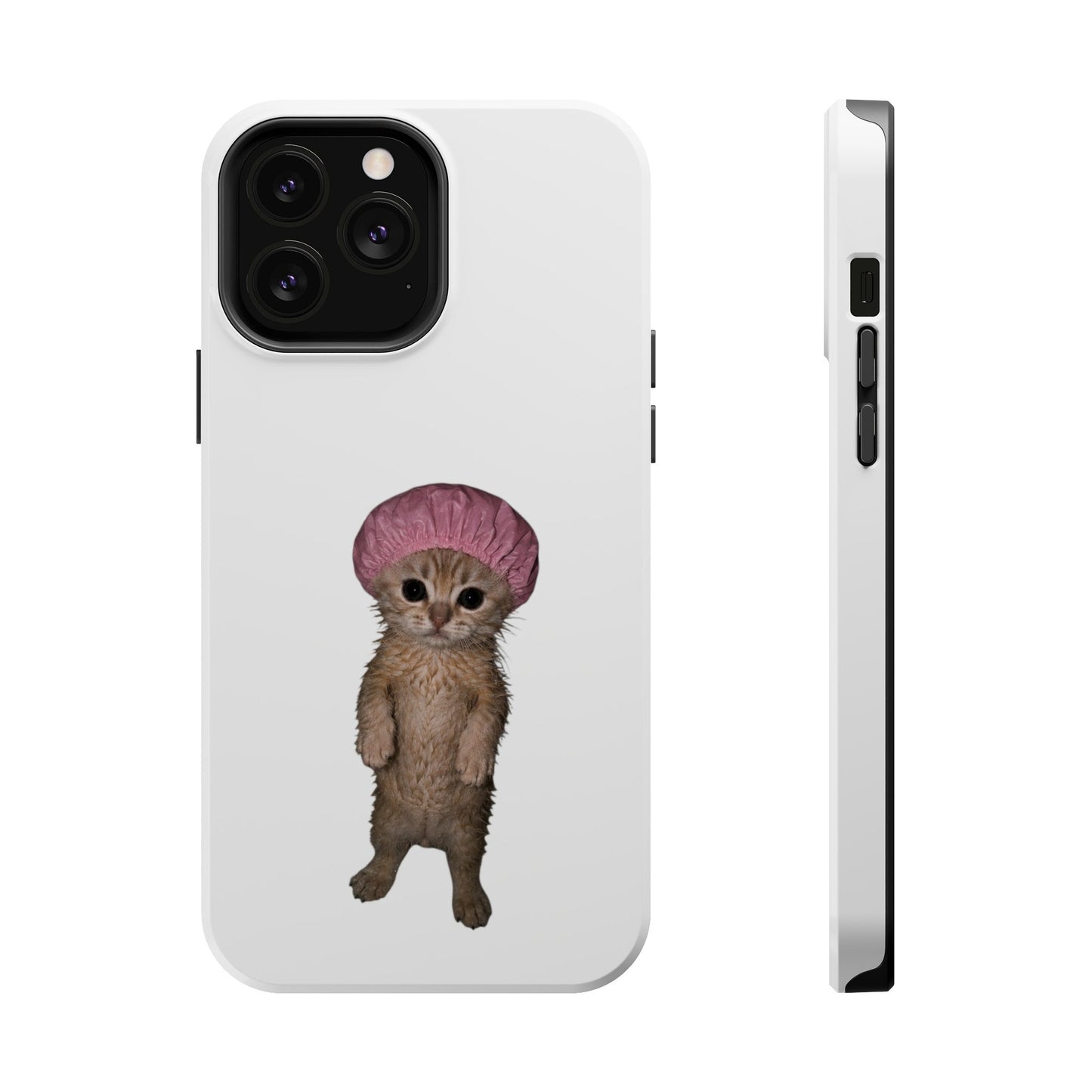 Cute Kitten in Shower Cap  Magnetic Impact-Resistant