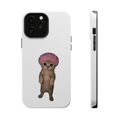 Cute Kitten in Shower Cap  Magnetic Impact-Resistant