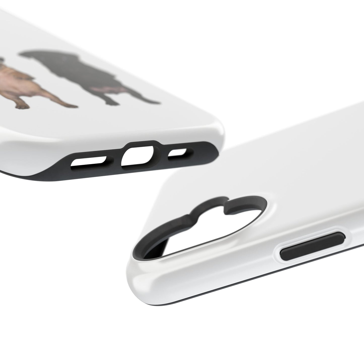Cute Standing Pug Duo Magnetic Impact-Resistant Phone Case