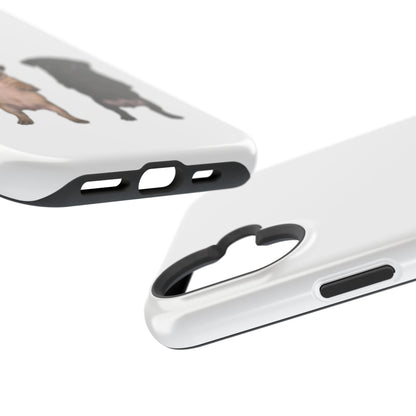 Cute Standing Pug Duo Magnetic Impact-Resistant Phone Case
