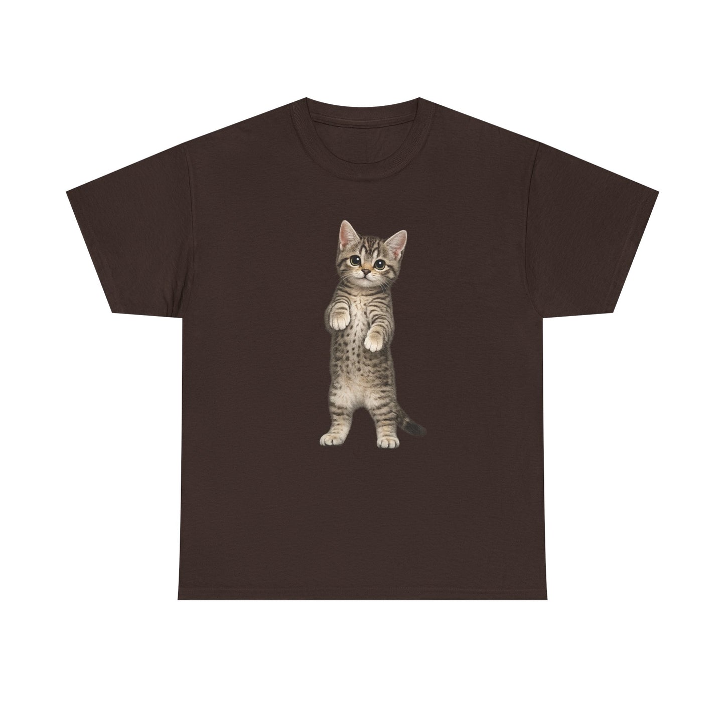 Standing Tabby Kitten T-Shirt — Cute Cat Graphic Tee for Cat Lovers