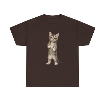 Standing Tabby Kitten T-Shirt — Cute Cat Graphic Tee for Cat Lovers
