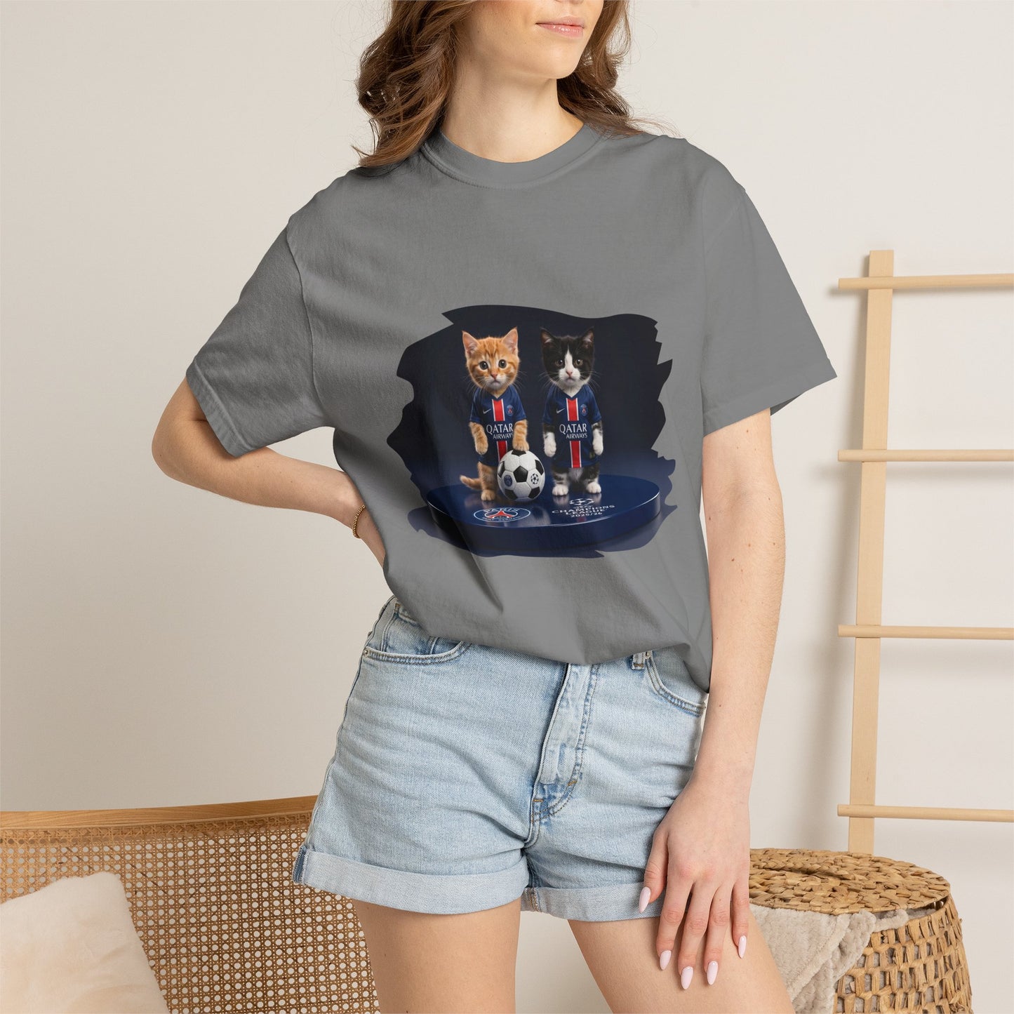 Cat Soccer Players T‑Shirt — Cute Kitten Football Graphic Tee