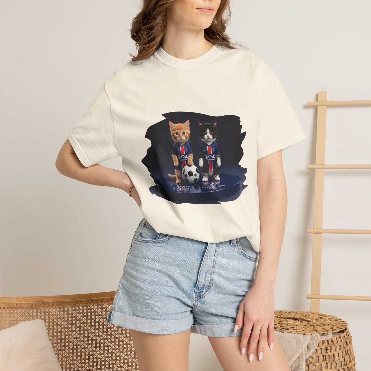 Cat Soccer Players T‑Shirt — Cute Kitten Football Graphic Tee