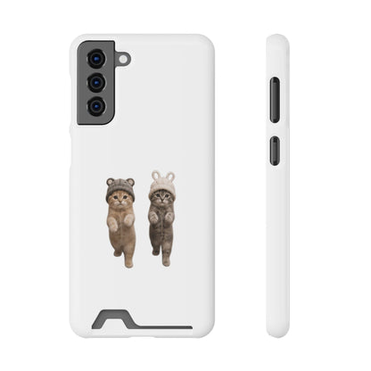 Kawaii Cats with Bear & Bunny  Cute Cat Duo Phone Card Case