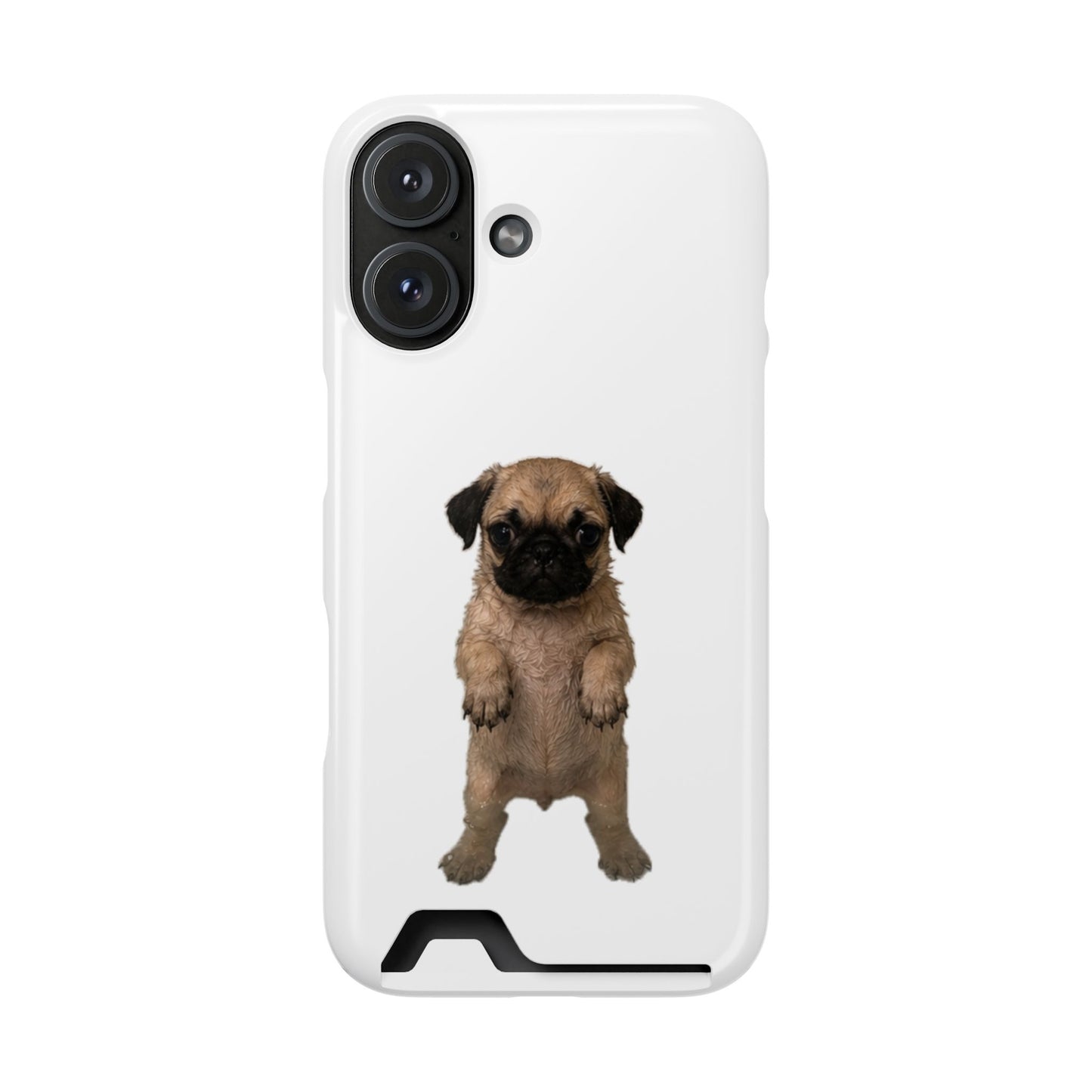 Cute Standing  Pug Card Holder Phone Case