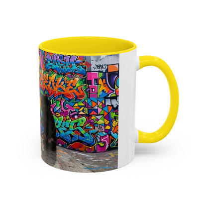 Graffiti Pug Coffee Mug — Colorful Street Art Accent Mug (11/15oz)