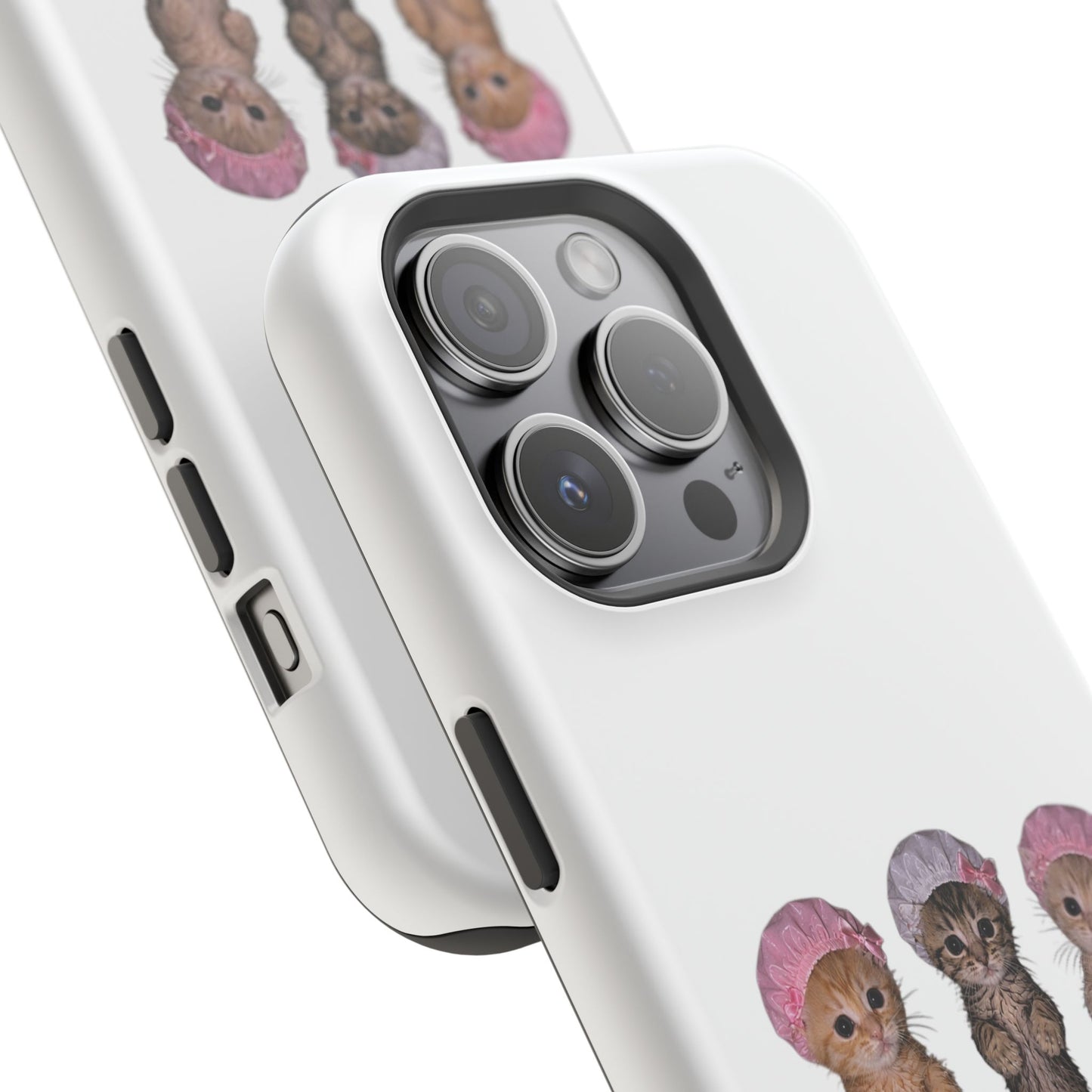 Cute Standing Kittens with Shower Caps  Phone Case