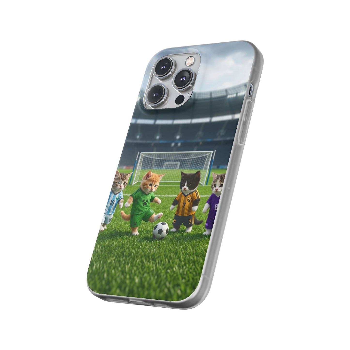 Cute Soccer Cats Phone Case — Kawaii Football Kit iPhone Cover